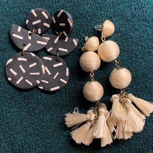 clay and tassel statement earrings bundle